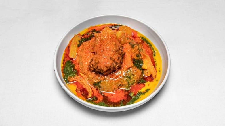 Abula from demis nigerian restaurant served with assorted meat